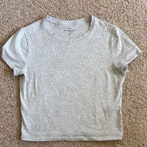 Abercrombie & Fitch Light Heather Gray Baby Tee